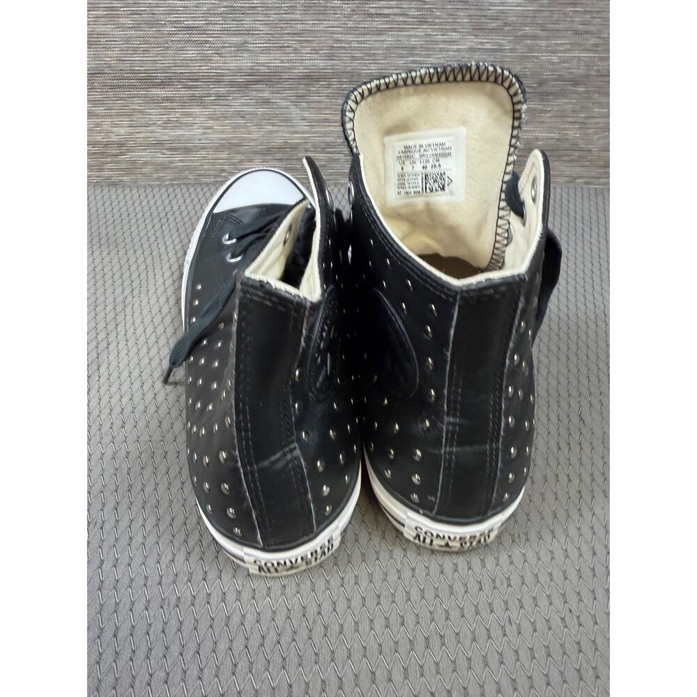 Converse Chuck Taylor All Star 2 Shoes Womens 9 Black Leather Studded 561682C - Picture 8 of 12